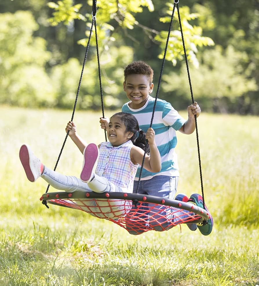Amazon.com: HearthSong 40-Inch Round Red Rope Swing with